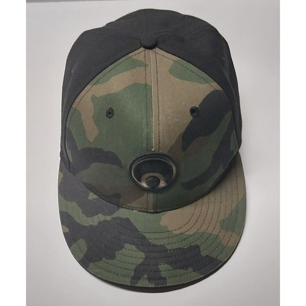 59Fifty New Era Fitted Size 7 1/4 Green Black Camo Hat Pre Owned Outdoor Comfy